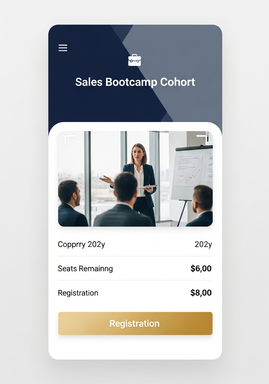 Sales Training Cohort program page
